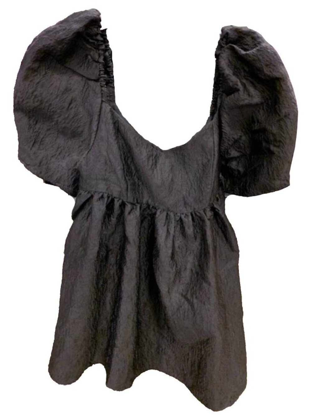 Joe Fresh x Jessi Cruickshank The Jessi Puff Sleeve Black Party Holiday Dress - Picture 5 of 9